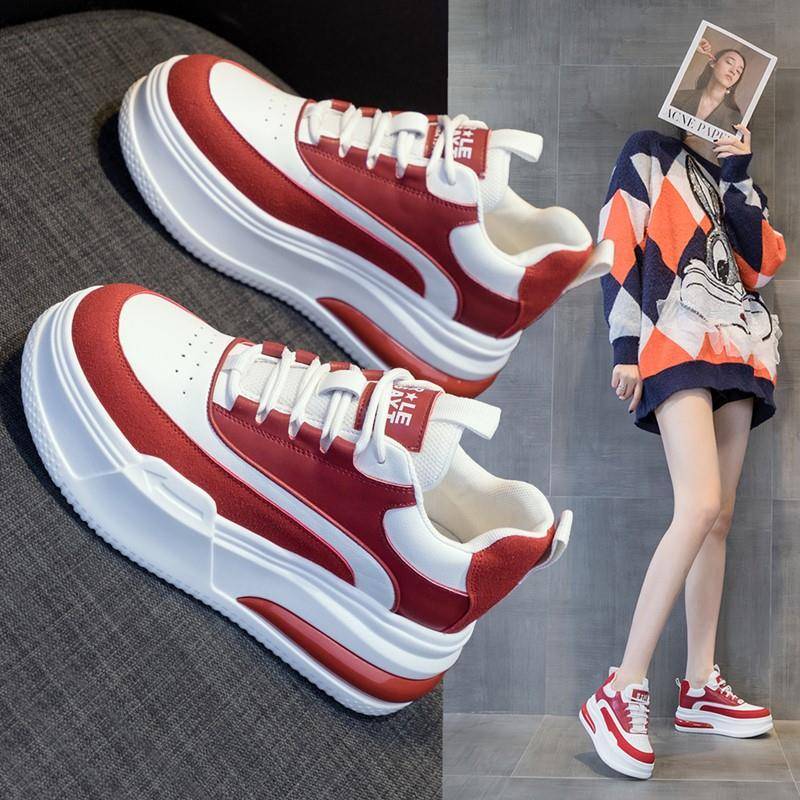 香港网红板鞋女2025新款春秋加绒内增高女鞋爆款松糕鞋女厚底小众