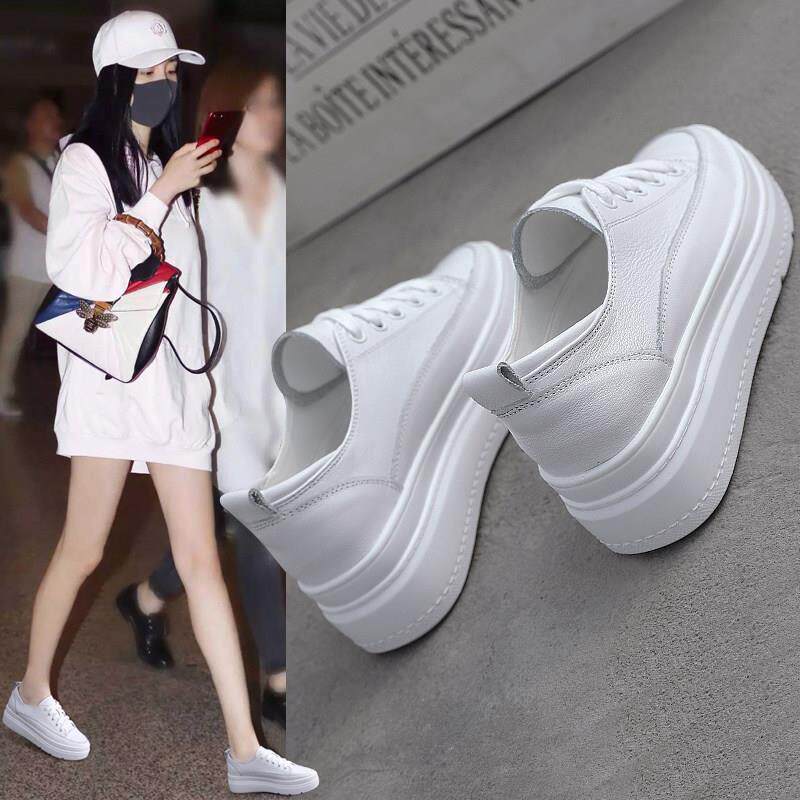 潮牌内增高小白鞋女2026春秋新款真皮韩版厚底松糕显瘦运动休闲鞋