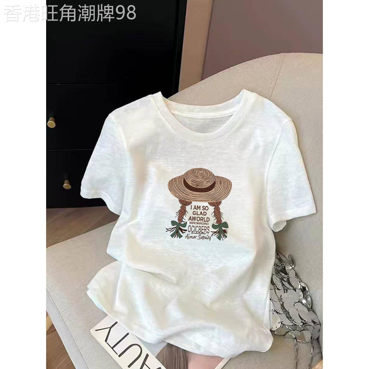 软糯雪花棉韩版短袖T恤女夏季白色圆领减龄休闲显瘦时尚洋派上衣