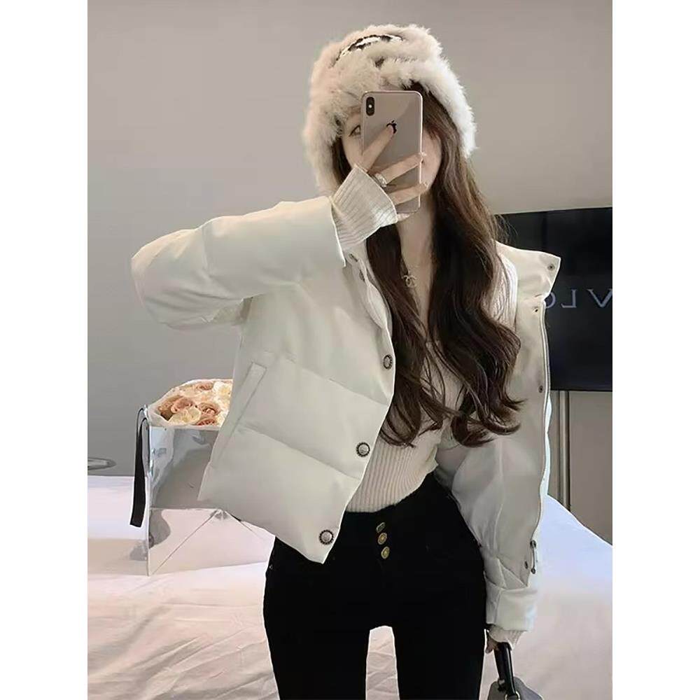 潮牌小香风气质设计高级感小个子秋冬保暖鸭绒短款羽绒服短款外套