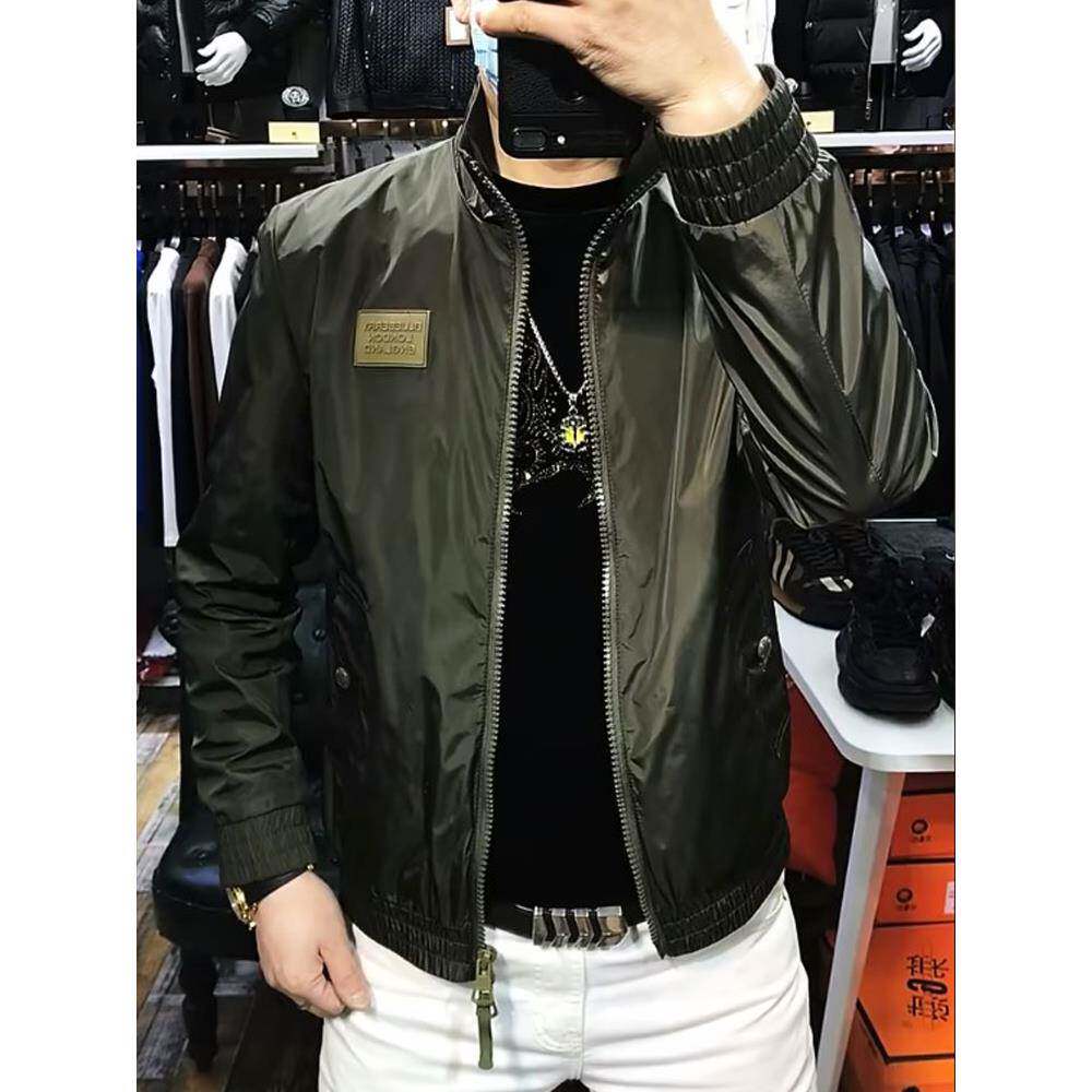 秋冬高级感商务立领外套男士欧洲站净版休闲上衣时尚百搭纯色夹克