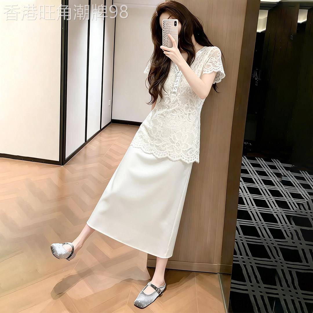 气质白色蕾丝连衣裙女2026夏季新款小个子高级感独特巨好看长裙子