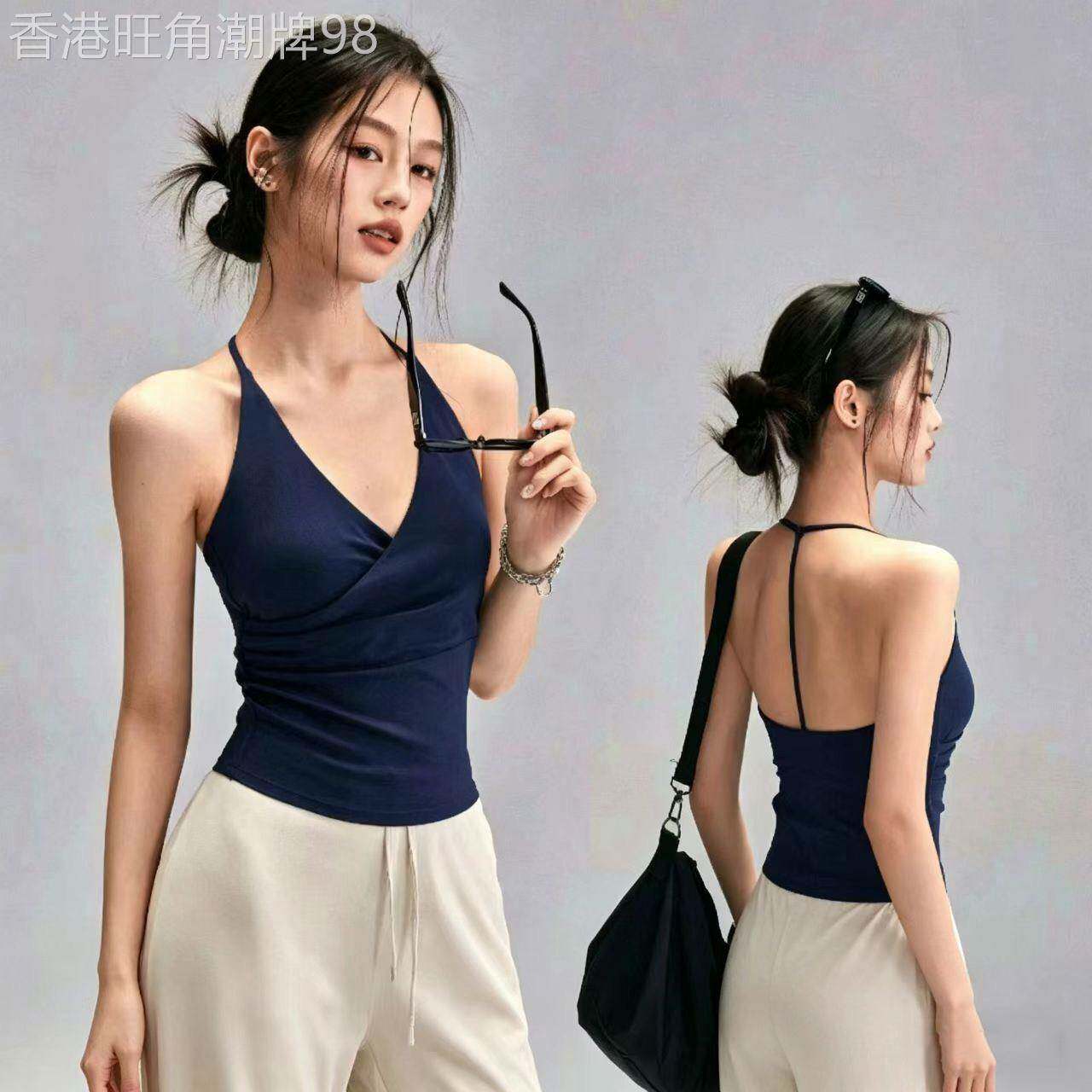 瑜伽服女套装2026新款带胸垫普拉提训练运动夏季外穿美背健身背心