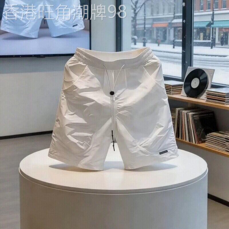 潮牌时尚美式简约纯色运动裤短裤男夏季薄款透气百搭工装裤休闲裤