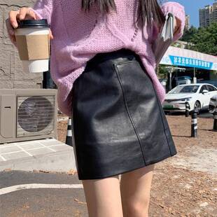 2025春秋新款包臀小皮裙女修身显瘦高级感气质小个子性感高腰短裙