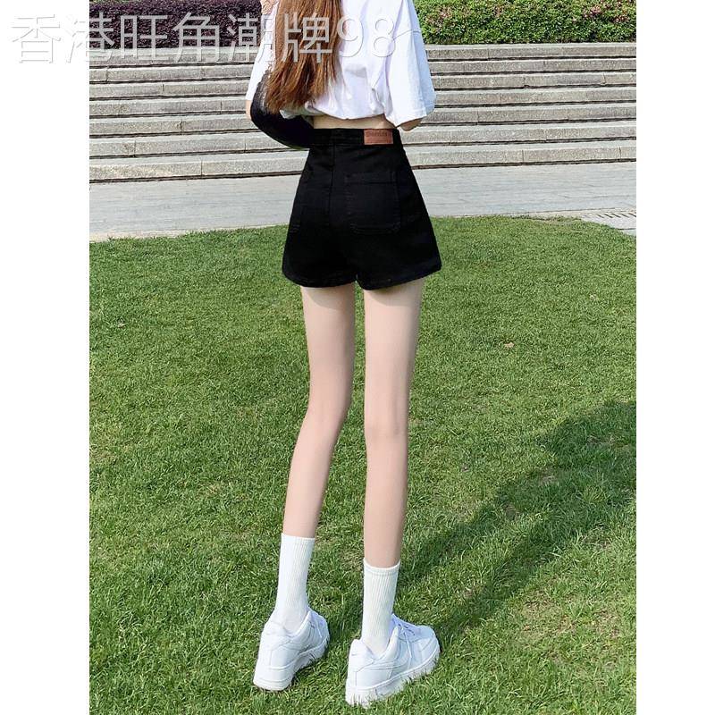 黑色牛仔短裤女夏季薄款2026年新款高腰显瘦a字小个子阔腿热裤子