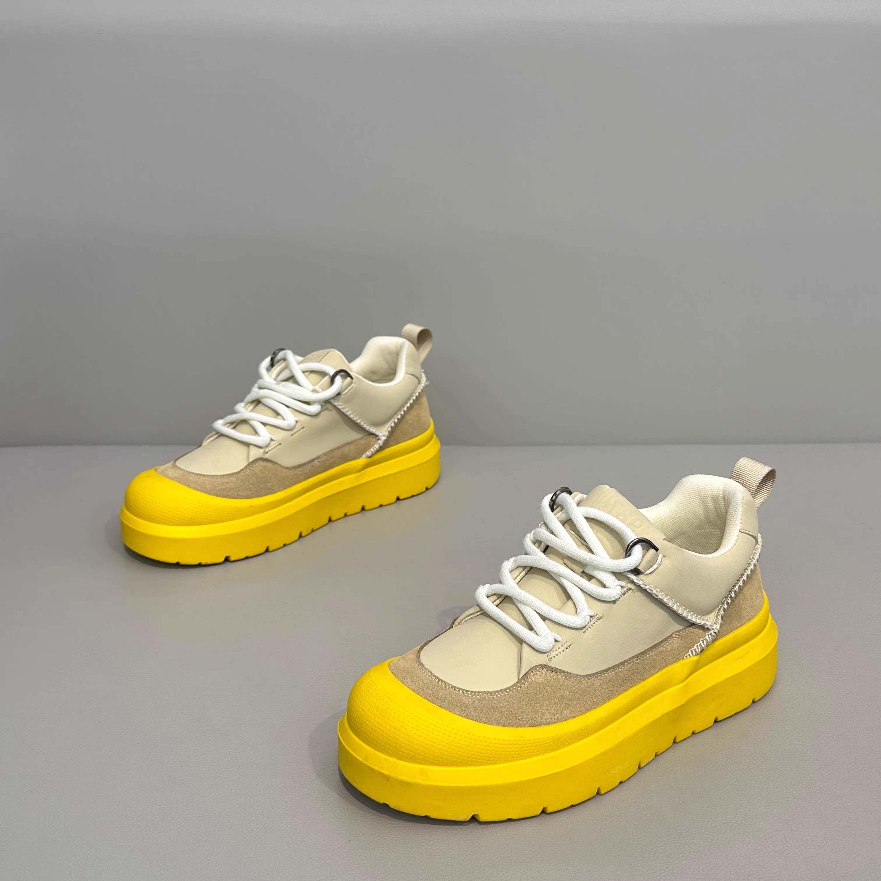 2025新款男士厚底休闲鞋舒适系带百搭时尚潮鞋潮牌老爹鞋运动鞋男