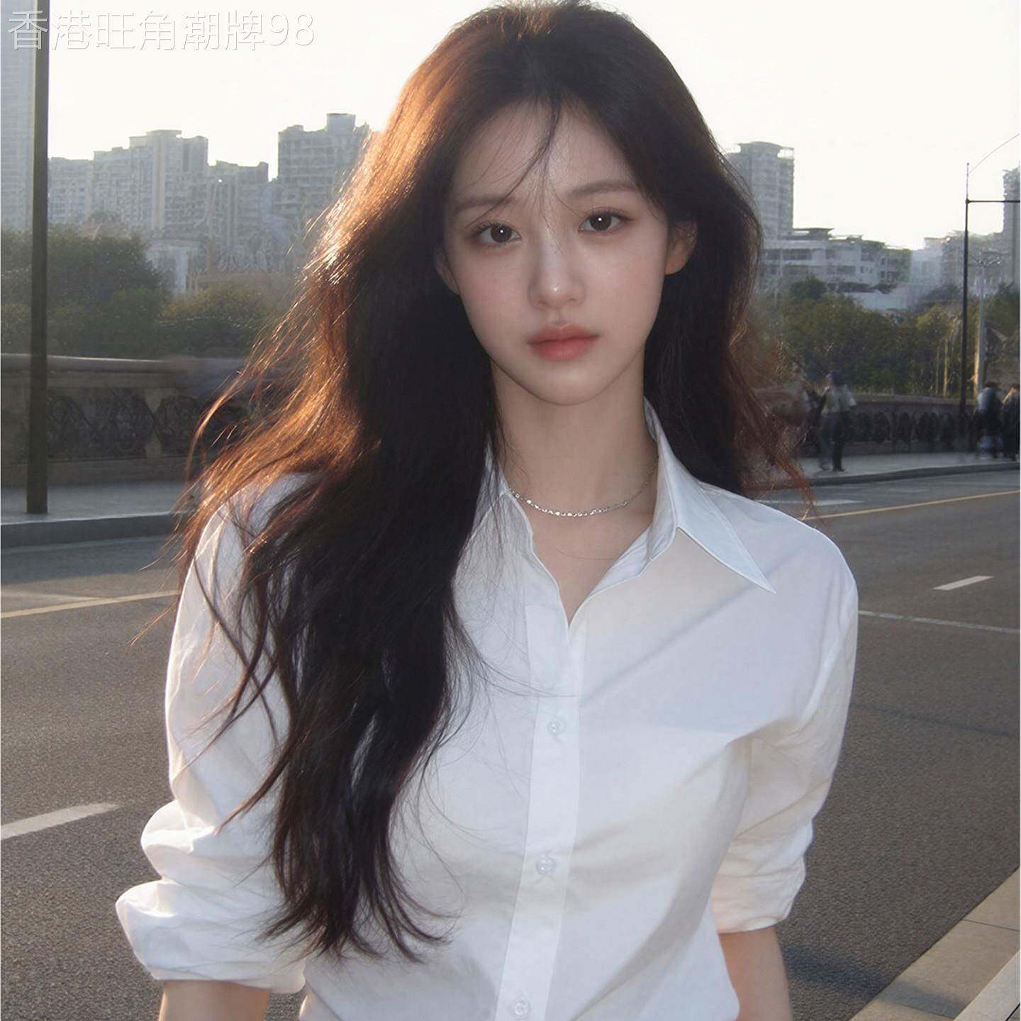 潮牌衬衫女2026春秋新款气质上衣小个子轻奢高级感宽松慵懒风衬衣