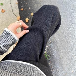女 休闲外穿加绒九分保暖小个子通勤慵懒裤 2025新款 日常百搭直筒裤