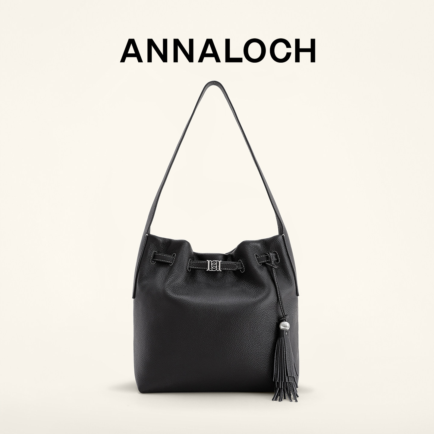 ANNALOCH26安娜洛赫摩根三代30新款荔枝纹牛皮单肩托特包通勤女包
