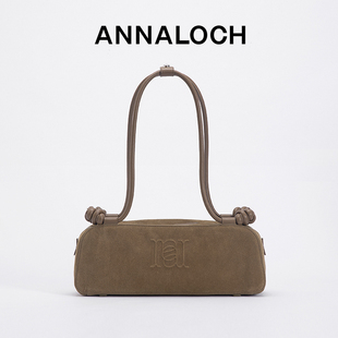 ANNALOCH腊肠包再生反绒麂皮系列巴黎文艺单肩包 伊能静同款