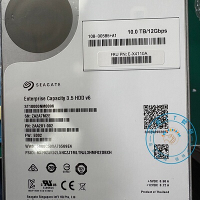 NetApp 10T SAS 12Gb DE224C E2824 硬盘E-X4110A 108-00585+A2