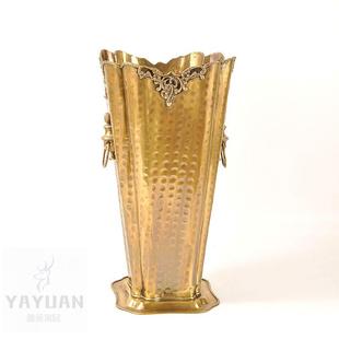 复古花瓶摆件客厅插花家居装 印度进口手工雕花欧式 饰高端大号花器