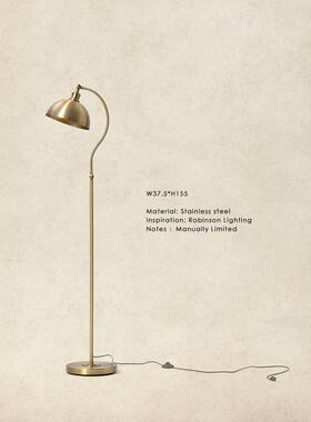 若奈纽约设计展产品“Pool Light”美式经典金拉丝大落地灯可调