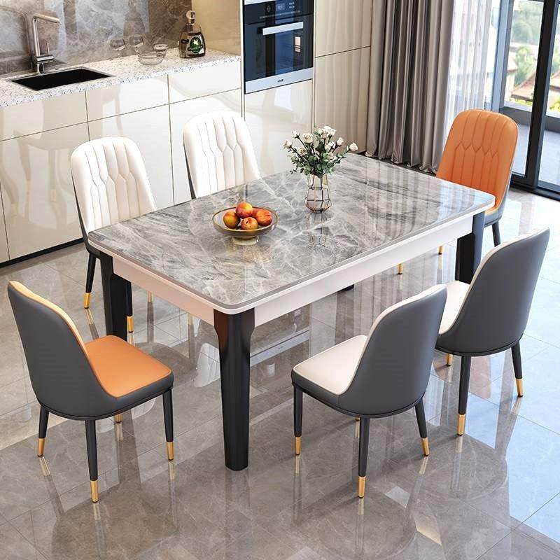 实木岩板餐桌椅组合轻奢现代简约客厅家用小户型饭桌出租房用2023,住宅家具,岩板餐桌,淘宝优惠券,粉丝福利购,淘宝优惠卷