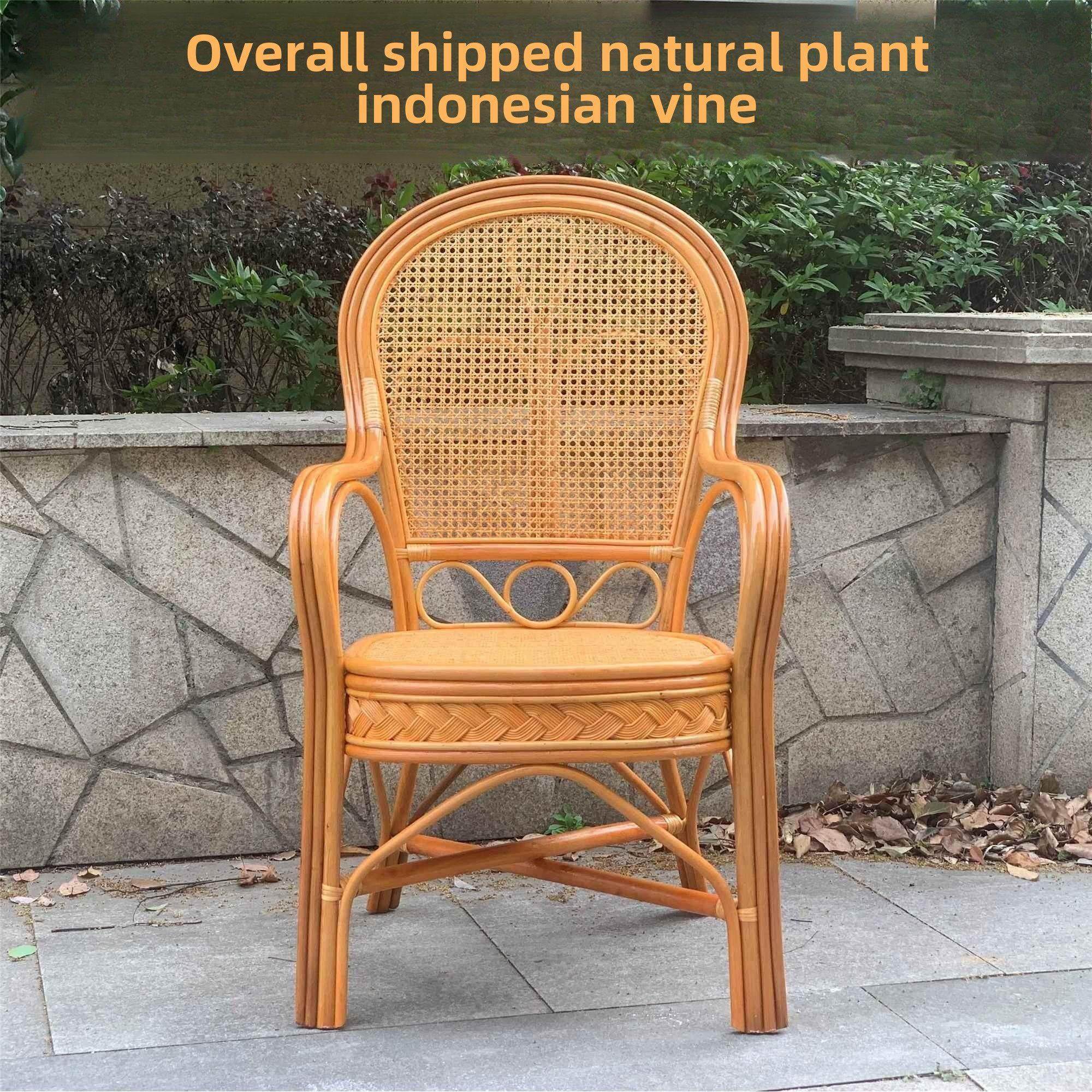 藤椅自然真藤椅老人单人藤椅客厅家庭室内靠背椅休闲阳台椅,住宅家具,阳台椅,淘宝优惠券,粉丝福利购,淘宝优惠卷