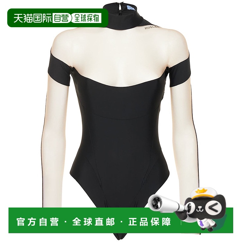 1h可退 香港直邮Mugler 穆勒 女士 透明薄纱&平纹针织连体衣