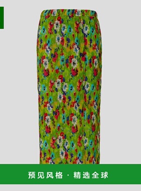 香港直邮MSGM 女士半身裙 3242MDD10222736336 SS2022 绿色 Flora