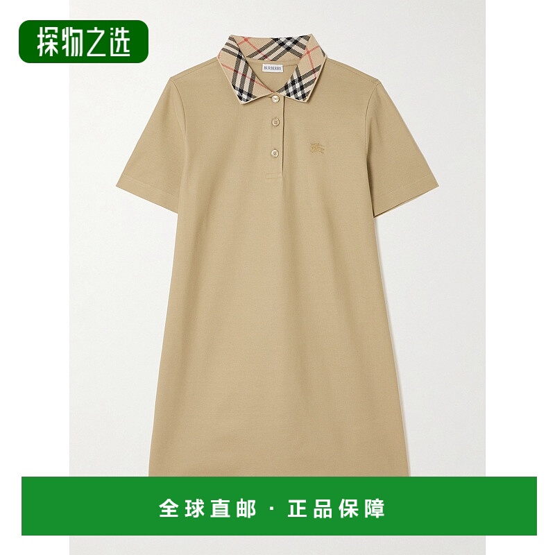 1h可退 香港直邮Burberry 巴宝莉 女士 PIQUET 浅褐色Polo衫式连