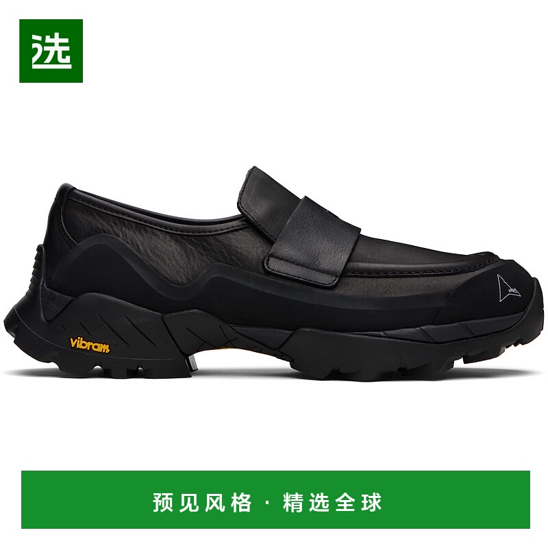 香港直邮Roa 男士 黑色 Logo Cutout 乐福鞋 LOLE10001