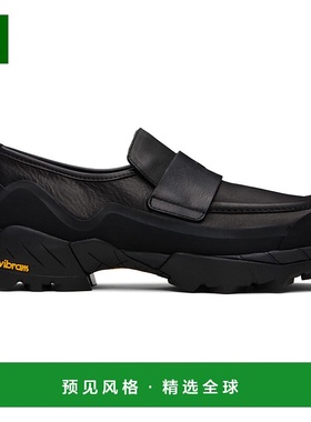 1h可退 香港直邮Roa 男士 黑色 Logo Cutout 乐福鞋 LOLE10001