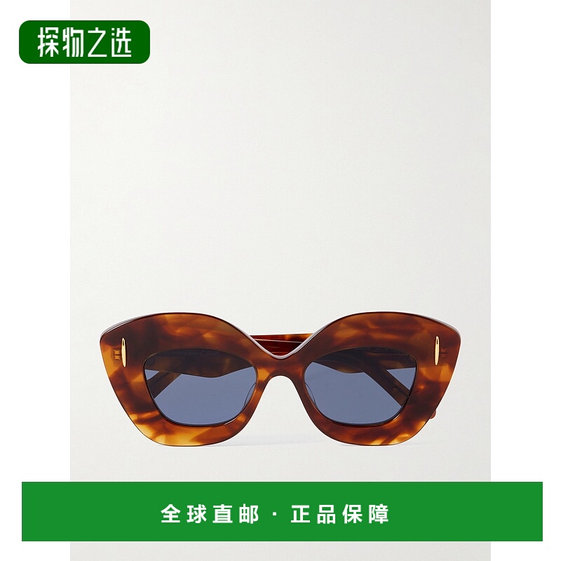 香港直邮LOEWE 罗意威 女士 超大号猫眼龟甲色醋纤太阳眼镜 LW401