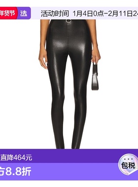 1h可退 香港直邮COMMANDO 女士 仿皮踩脚长裤 SLG116 black黑色