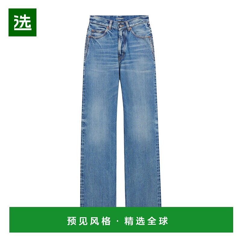 香港直邮Saint Laurent 腰带环牛仔长裤 834135Y28EA牛仔裤直筒裤