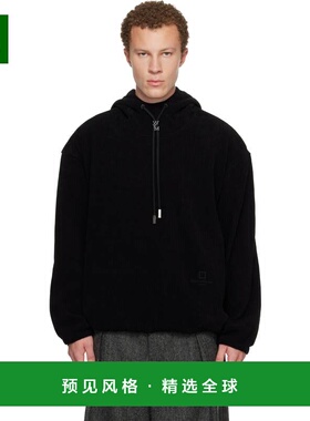 1h可退 香港直邮Wooyoungmi 吴阳米 男士 黑色连帽衫 W253TS34