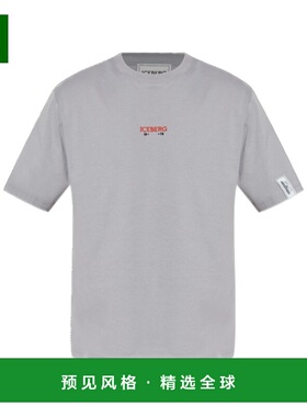 香港直邮ICEBERG 男士T恤 I1P0F02587766325 AW2025 灰色 圆领徽T