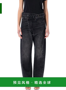 1h可退 香港直邮R13 女士 交叉式牛仔裤 R13W2048D274A black黑色