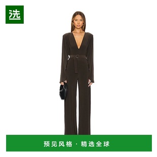 KAMALI V领垫肩连体裤 诺玛·卡玛丽 斗篷式 女士 香港直邮NORMA