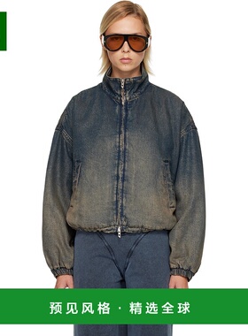 1h可退 香港直邮Diesel 迪赛 女士 蓝色 De-Flower-S 牛仔夹克 A1