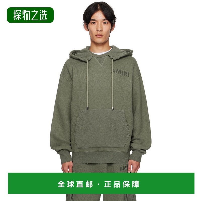 香港直邮AMIRI 男士 卡其色 Stencil Oversized 连帽衫 AMJYHD112