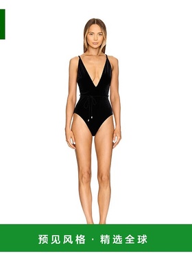 1h可退 香港直邮ZIMMERMANN 女士 Tallow 天鹅绒深V连身连体泳衣