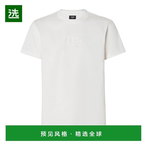 香港直邮Fendi 白色棉T恤 FY1319ATLA男装