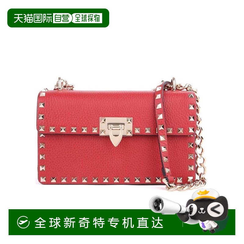 【99新未使用】香港直邮Valentino 红色铆钉单肩包 QW2B0C15VSL