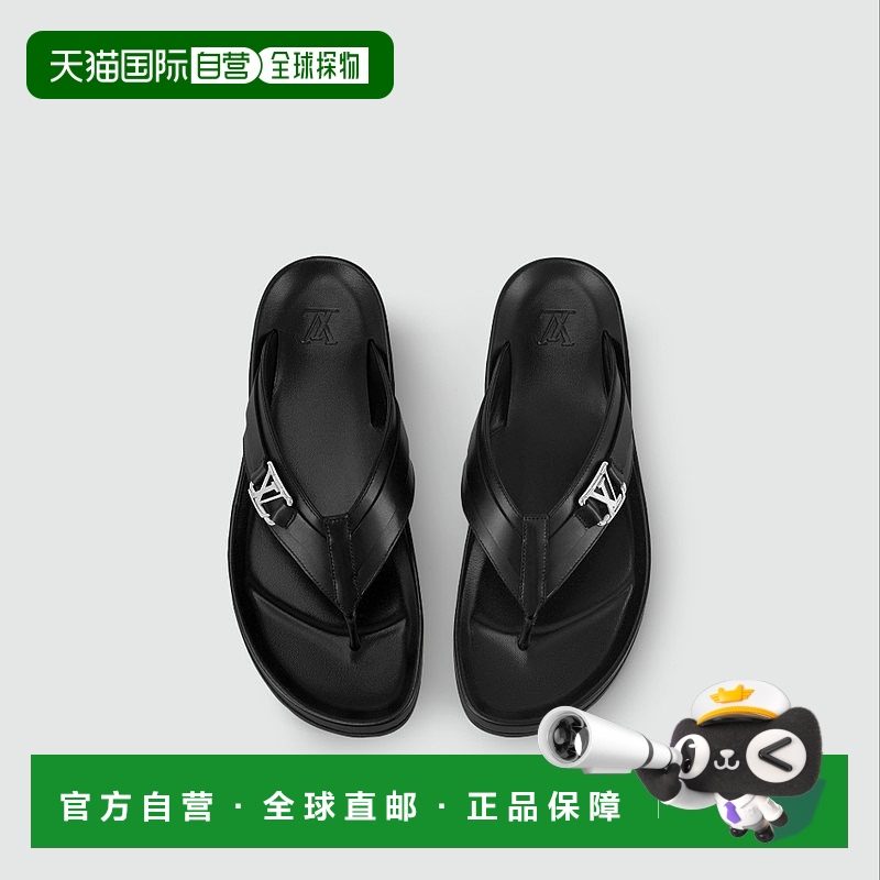 1h可退 欧洲直邮LV/路易威登 男士黑色小牛皮人字拖鞋时尚高级感