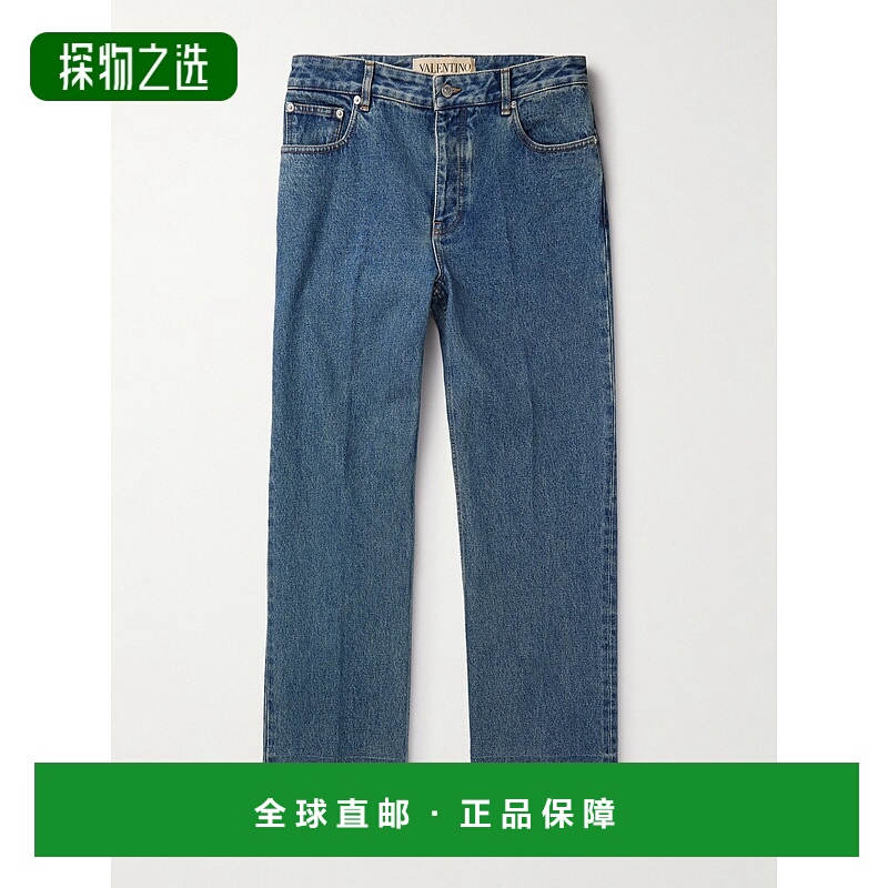 香港直邮Valentino 华伦天奴 男士 孔眼直筒牛仔褲 7V3DE05PB0W牛