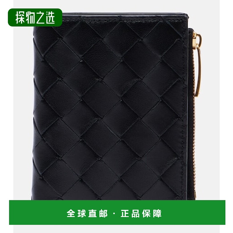香港直邮Bottega Veneta 葆蝶家 女士 编织皮革二摺钱包