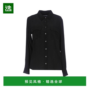1h可退 香港直邮EQUIPMENT 女士 Blouses 纯色衬衫 black黑色 舒
