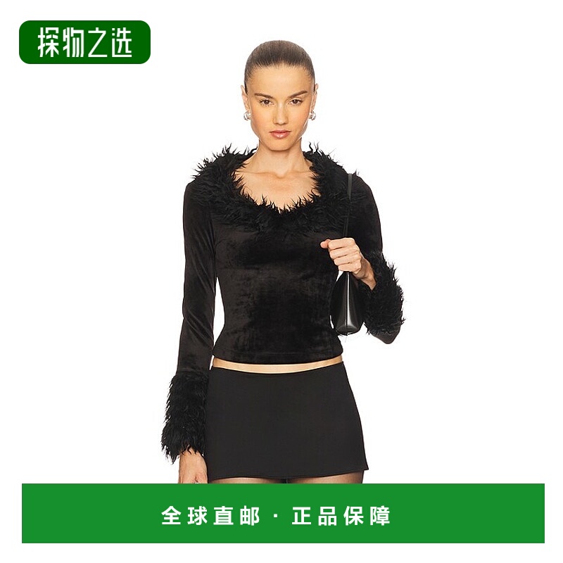 香港直邮Versace Jeans 范思哲 女士 天鹅绒上衣 E79HAH606EJ0241