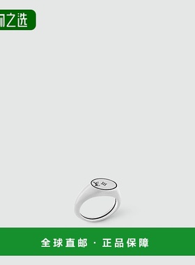 1h可退 欧洲直邮LV路易威登 男士银色/黑色925银戒指时尚高级感新