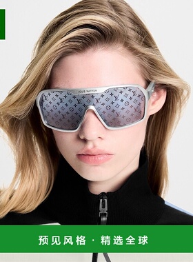 1h可退 欧洲直邮LV路易威登 Summit女士银色尼龙老花图案护目镜