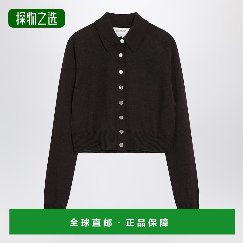 香港直邮Sportmax 斯宝麦斯 女士 深褐色羊毛针织开衫 PERSEOWO00