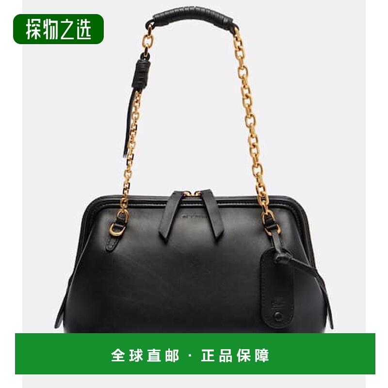 香港直邮Etro 艾特罗 女士 Vela 中号皮革肩包 black黑色 舒适时