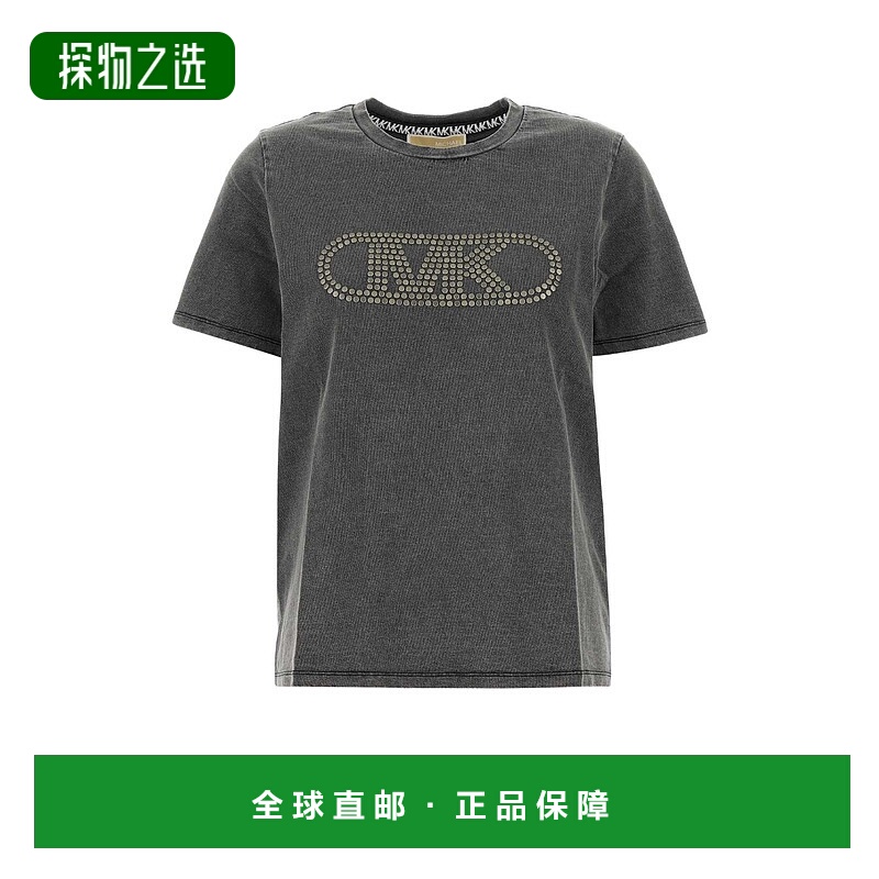 1h可退 香港直邮Michael Kors 迈克高仕 女士 黑色棉质T恤 MS551S