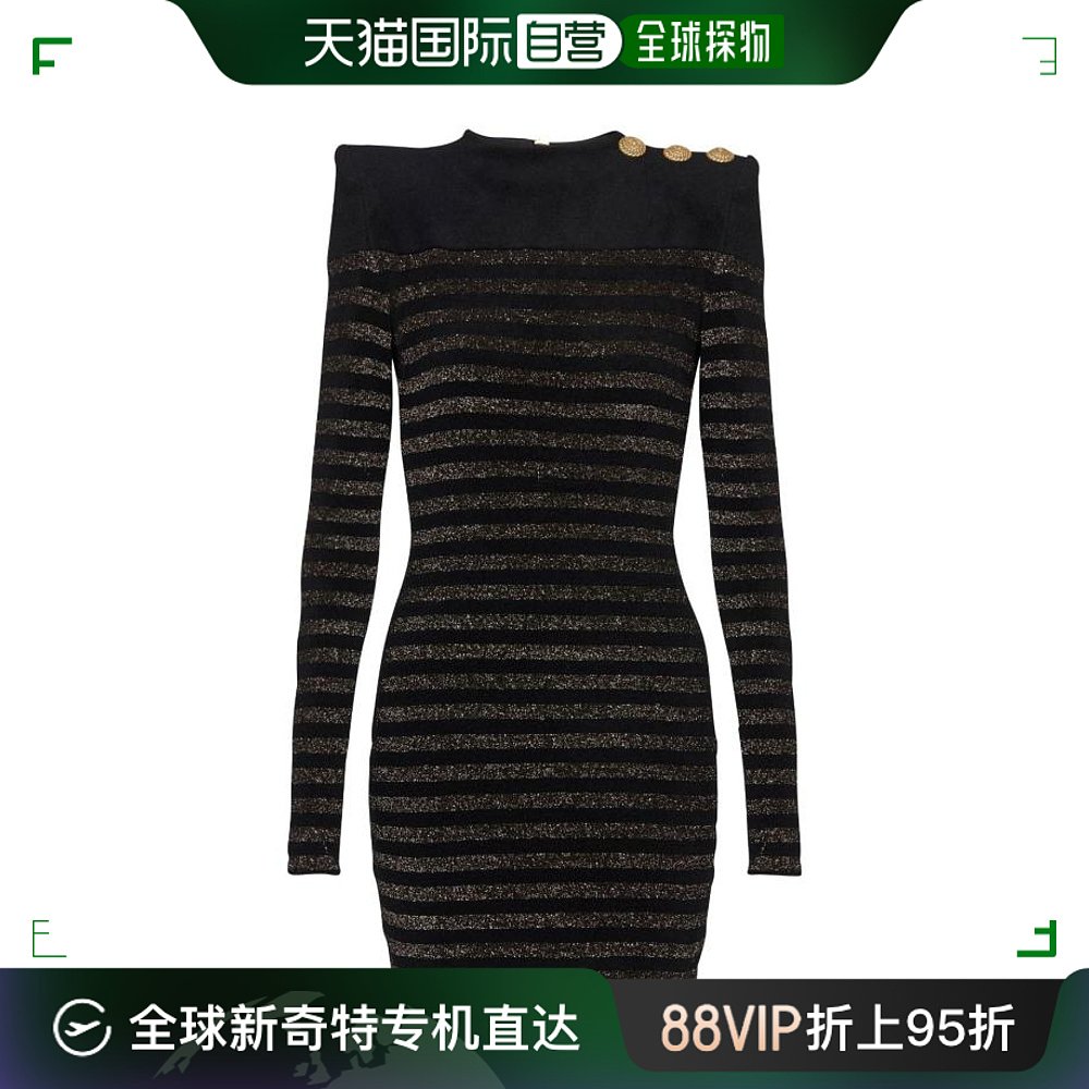 韩国直邮BALMAIN23FW中长连衣裙女BF1R8580JG47NOIR OR 女装/女士精品 连衣裙 原图主图