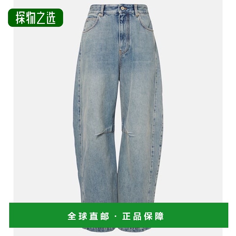 香港直邮LOEWE 罗意威 女士 Anagram barrel-leg 牛仔裤