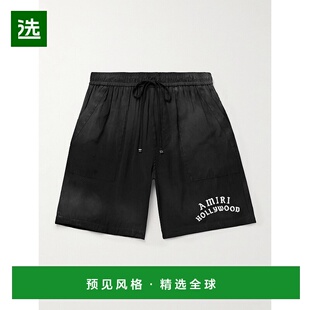 1h可退 香港直邮AMIRI 男士 Hollywood Logo-Flocked 直筒莫代尔